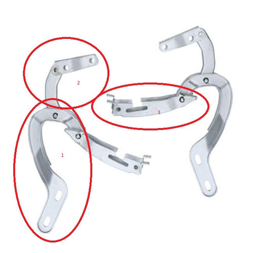 Achter laadklepscharnieren (paar) – VW T1 Bus, Type 3 – OEM 361 827 301/302 + 361 827 361 – detail 2