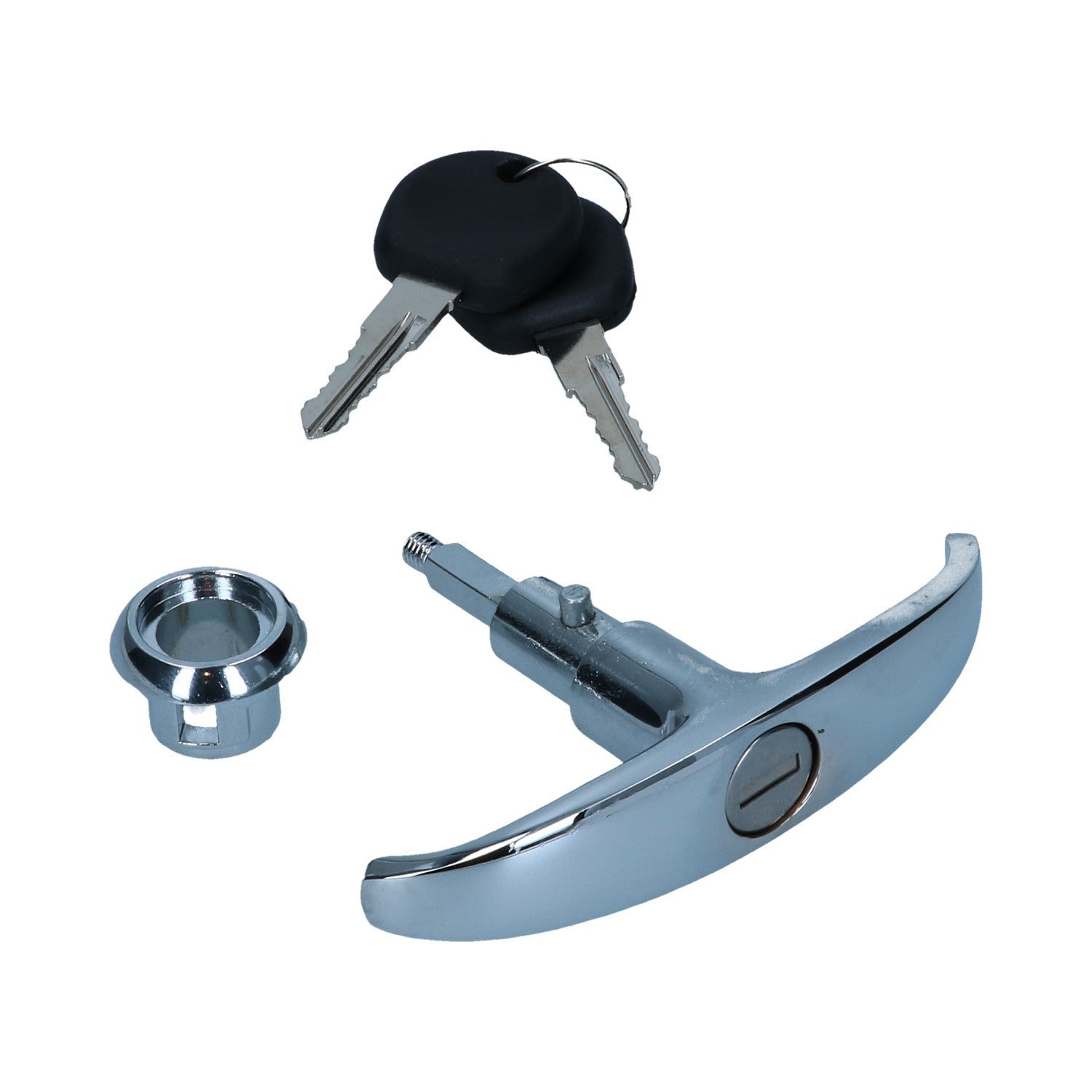 Achter laadklepslot met sleutel - Chroom detail — T1