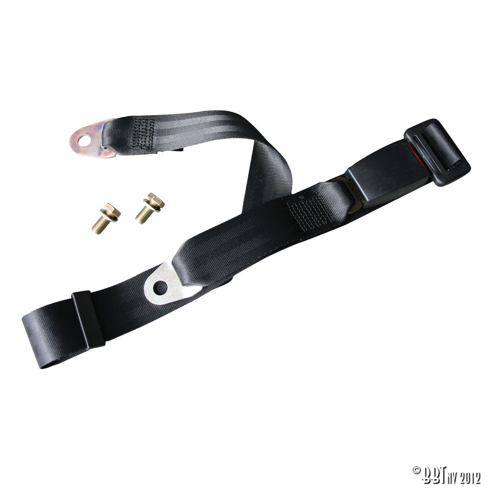 Veiligheidsgordel 2-punt (universeel) zwart, met E-keuring voor T1, T2, Kever, KG — VintageDub