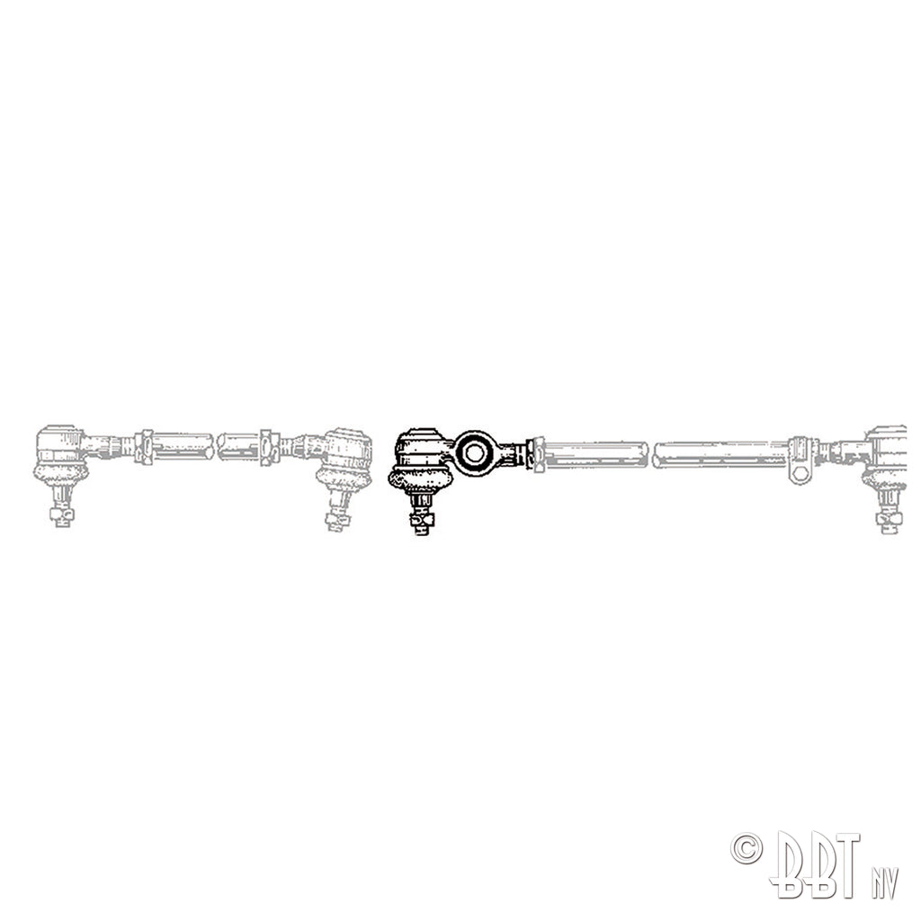 Rotule met oog stuurdemper, kleine kegel, linkse schroefdraad detail — Kever, KG
