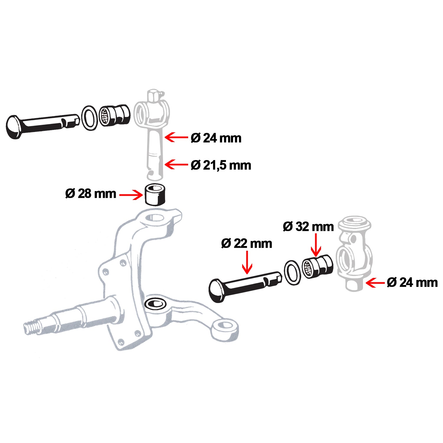 Link-pin set detail — T1