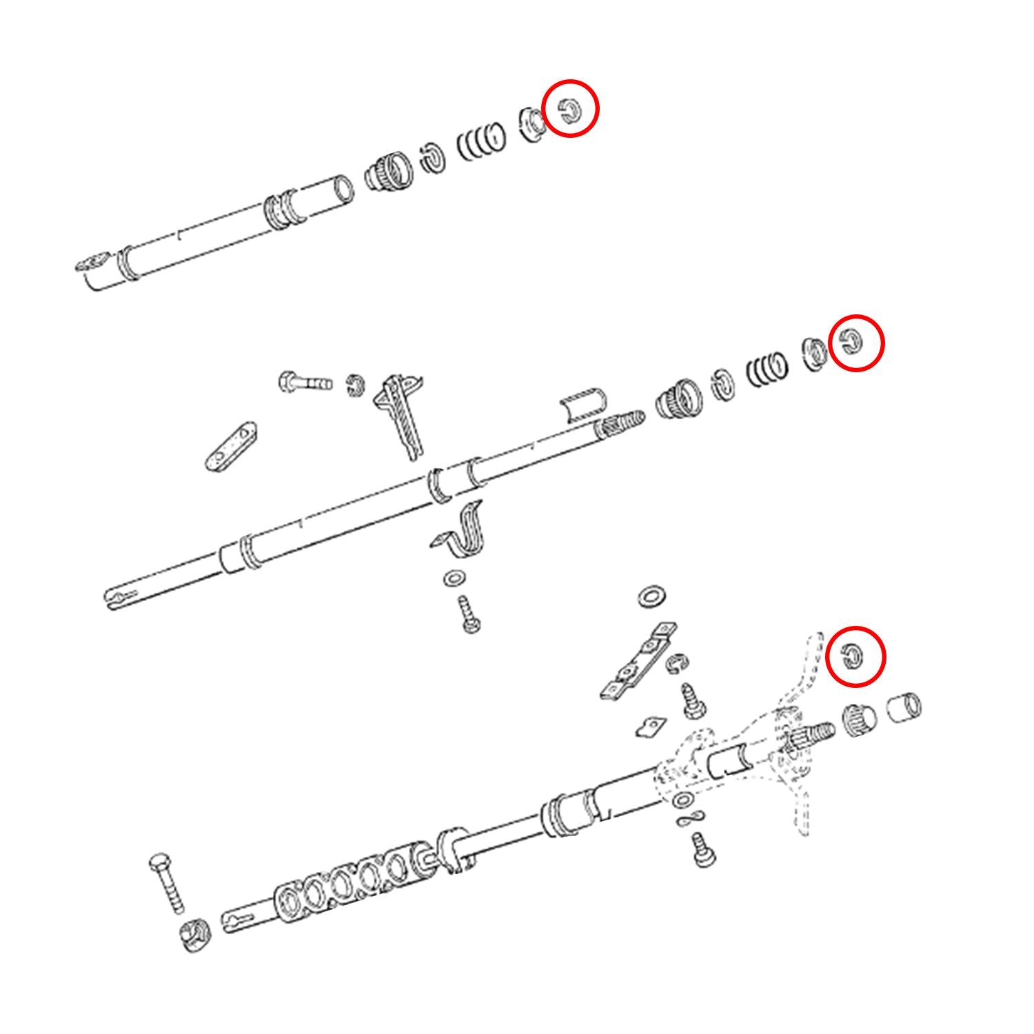 Clip stuurkolom bovenaan detail — Kever, KG