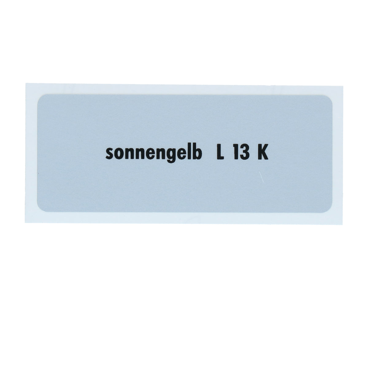 Kleurcode sticker L13K - sonnengelb voor VW T1 Bus, T2 Bus, Kever en Karmann Ghia - VintageDub