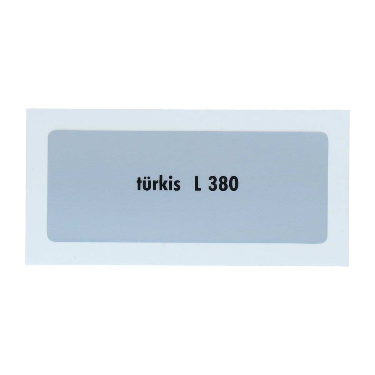 Kleurcode sticker L380 - türkis voor VW T1 Bus, T2 Bus, Kever en Karmann Ghia - VintageDub