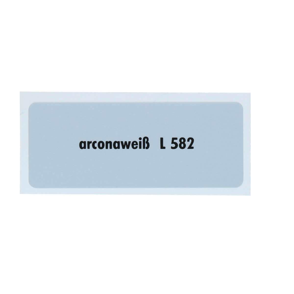 Kleurcode sticker L582 - arconweiß voor VW T1 Bus, T2 Bus, Kever en Karmann Ghia - VintageDub