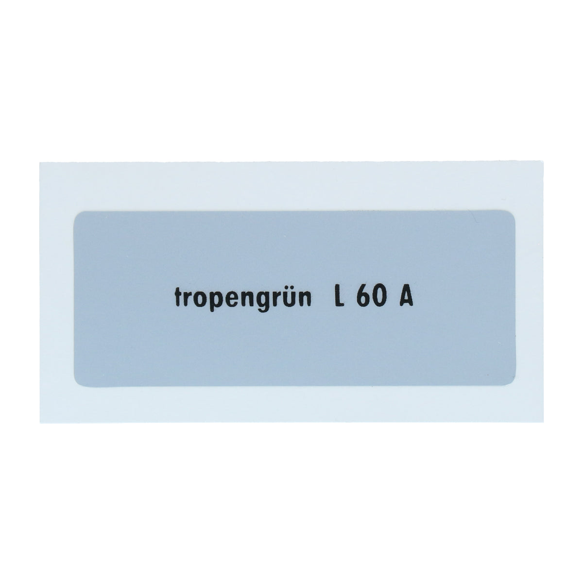 Kleurcode sticker L60A - tropengrün voor VW T1 Bus, T2 Bus, Kever en Karmann Ghia - VintageDub