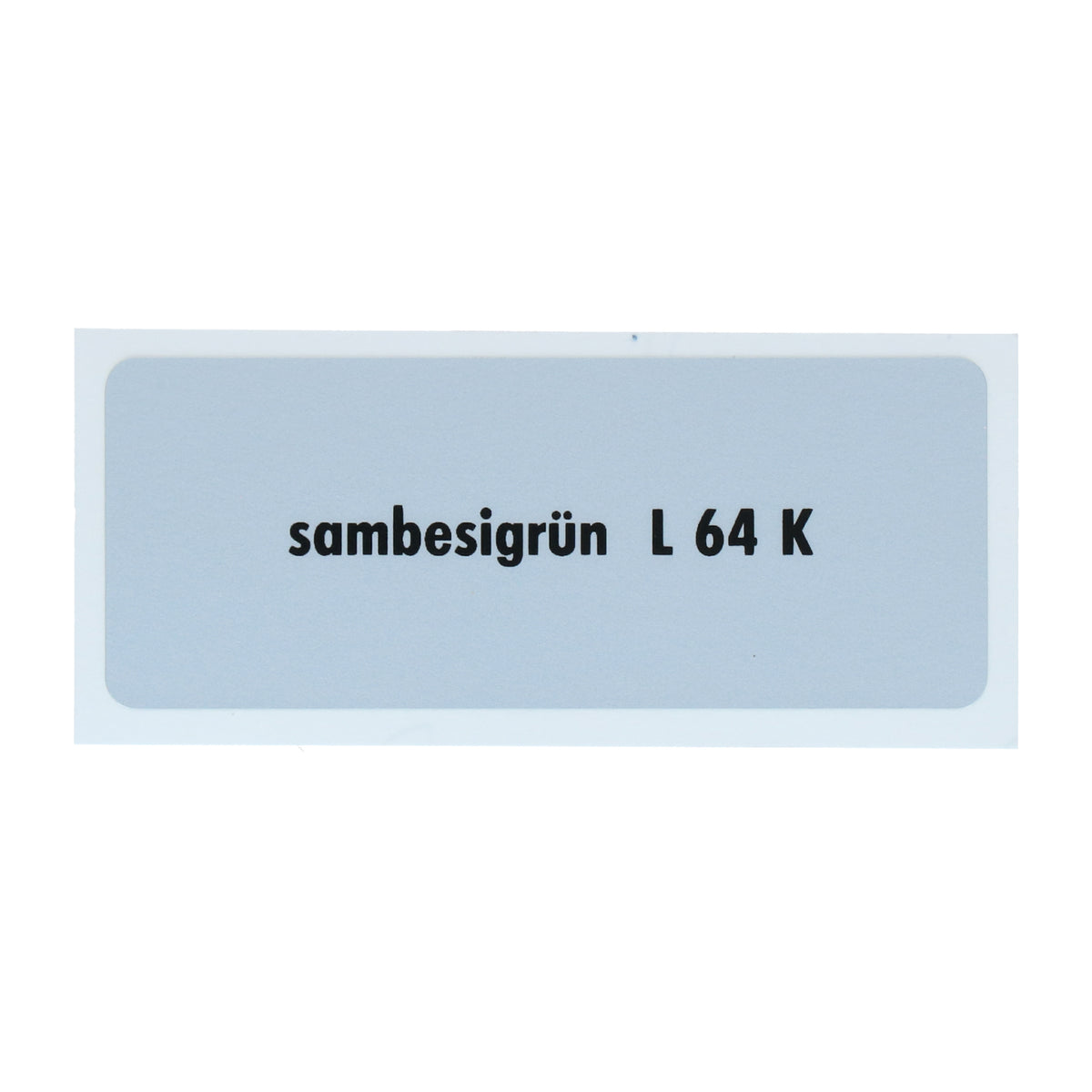 Kleurcode sticker L64K - sambesigrün voor VW T1 Bus, T2 Bus, Kever en Karmann Ghia - VintageDub