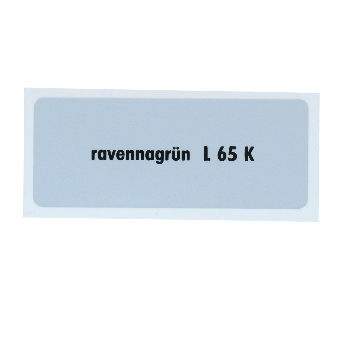 Kleurcode sticker L65K - ravennagrün voor VW T1 Bus, T2 Bus, Kever en Karmann Ghia - VintageDub