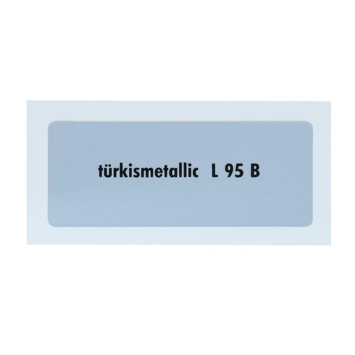 Kleurcode sticker L95B - türkismetallic voor VW T1 Bus, T2 Bus, Kever en Karmann Ghia - VintageDub