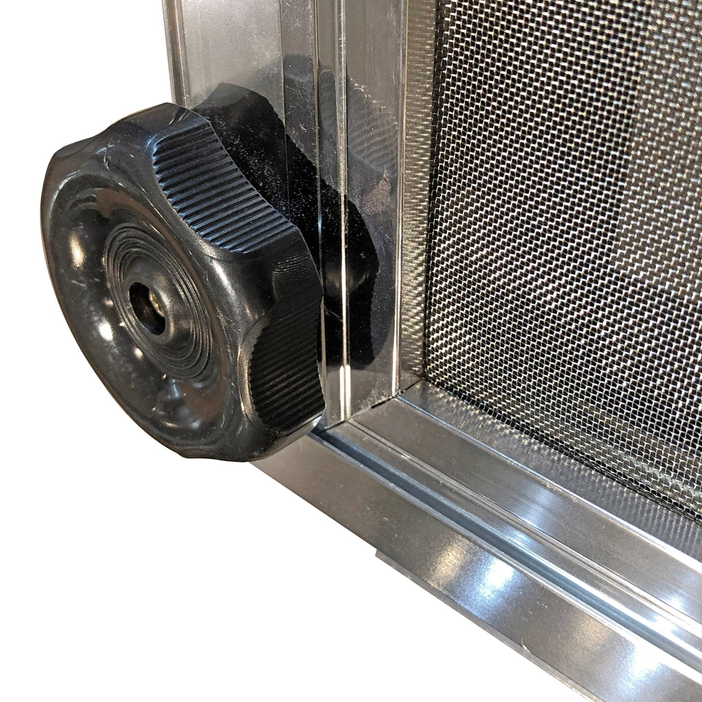 Westfalia louvre raam compleet, knop links detail — T2