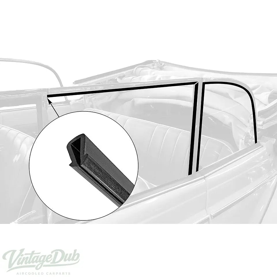 Rubbers zijruit/ruitframe Cabrio - set (voor+achter) voor Kever — VintageDub