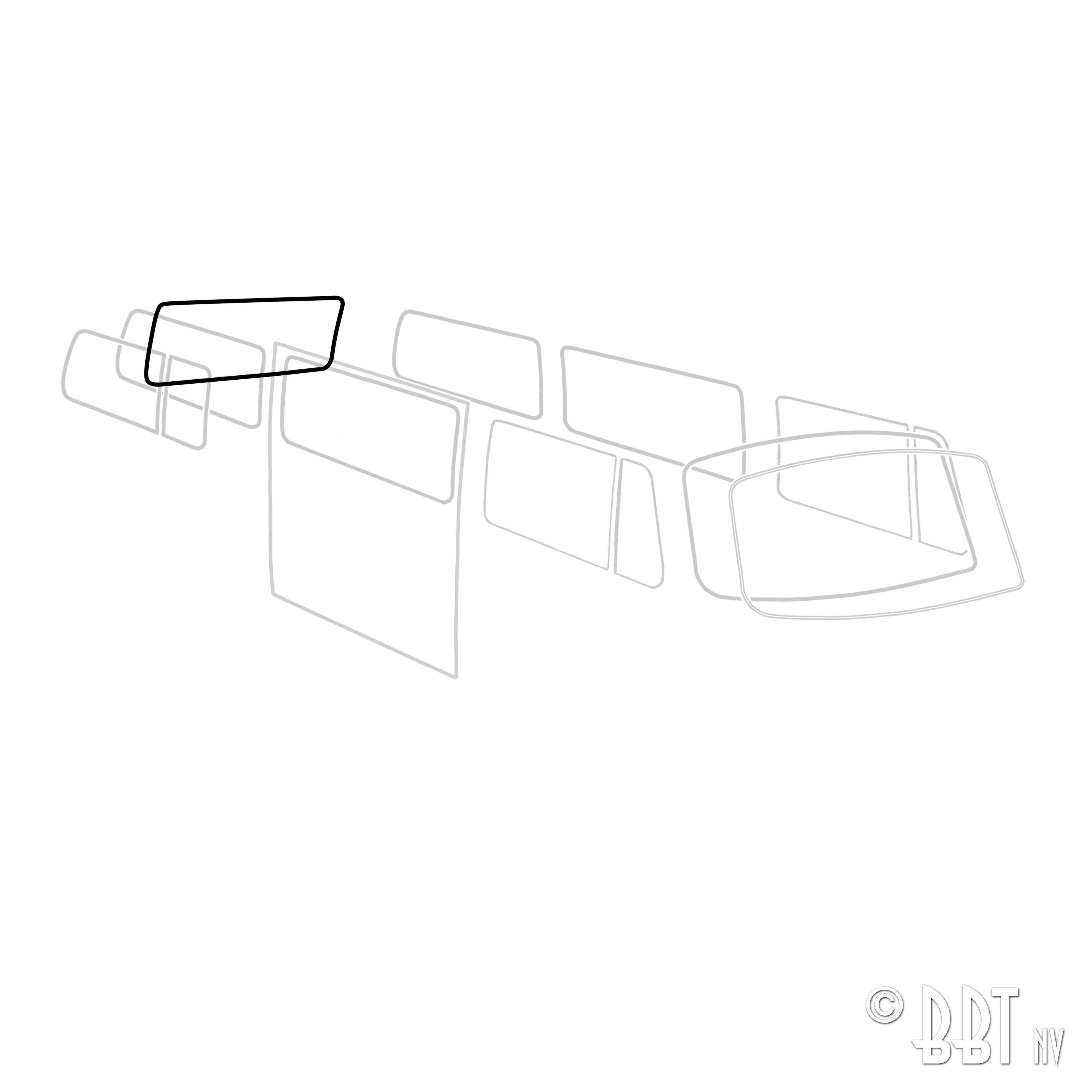 Achterruitrubber 'Deluxe' (plastik sierlijst) TQ detail — T2