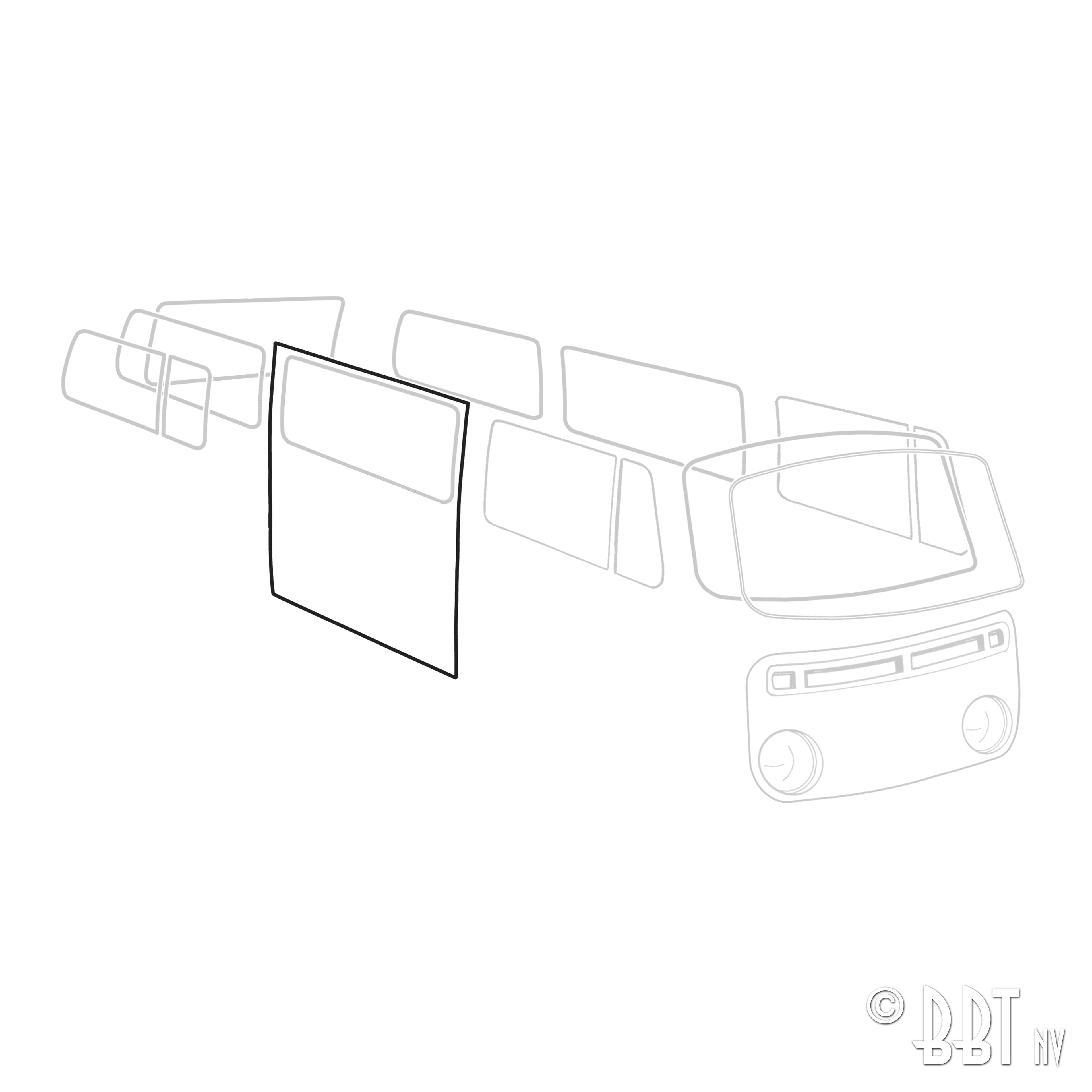 Schuifdeurrubber, rechts, Duits VEWIB detail — T2