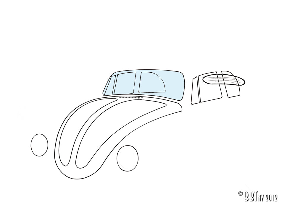 Voorruit Cabrio blank voor Kever — VintageDub