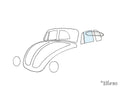 Deurruit links, Cabrio voor Kever — VintageDub