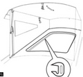 VW T2 Westfalia pop top trim, grey plastic trim section that wraps around opening of roof, 8/1967-7/1972