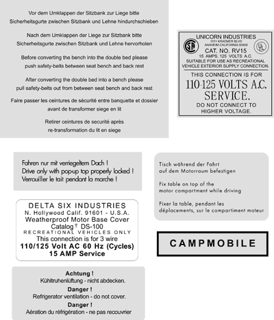 Decal sheet, Westfalia, 7 stickers