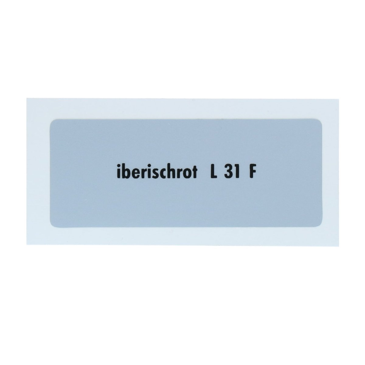 Kleurcode sticker L31F - iberischrot – VW T1 Bus, T2 Bus, Kever, KG, T3 Bus, Type 3, Type 181