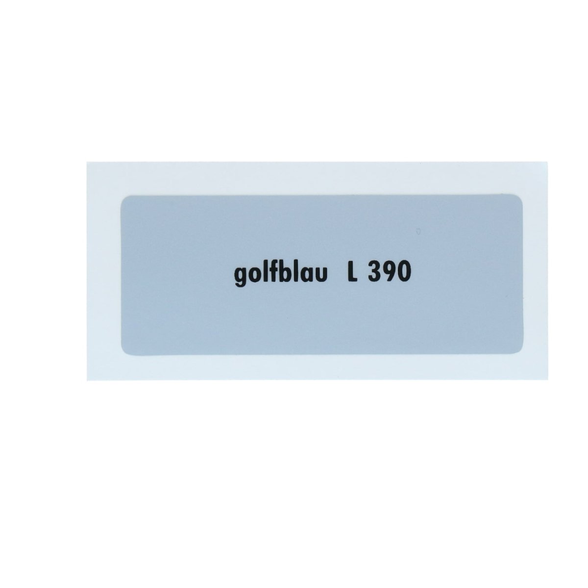 Kleurcode sticker L390 - golfblau – VW T1 Bus, T2 Bus, Kever, KG, T3 Bus, Type 3, Type 181