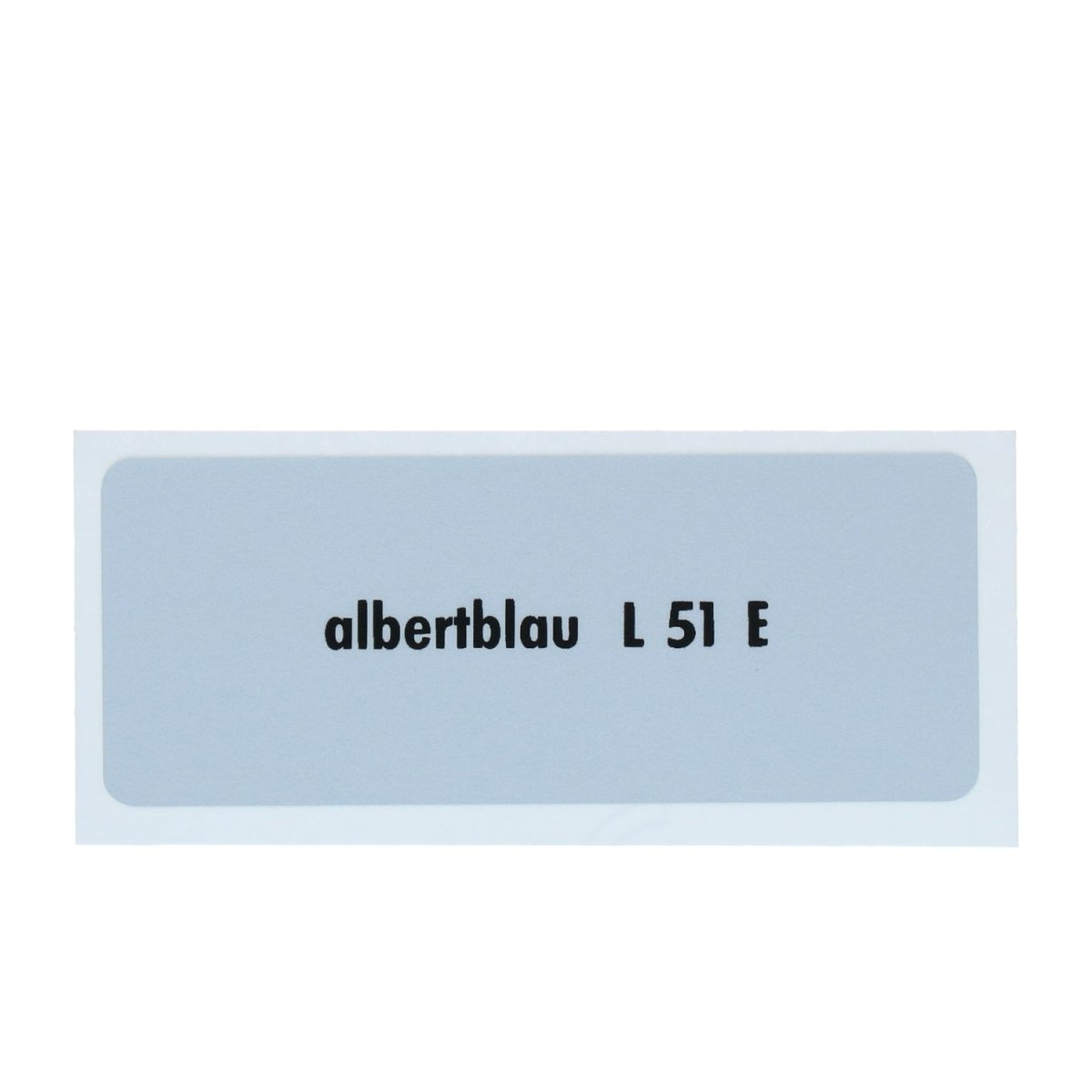 Kleurcode sticker L51E - albertblau – VW T1 Bus, T2 Bus, Kever, KG, T3 Bus, Type 3, Type 181