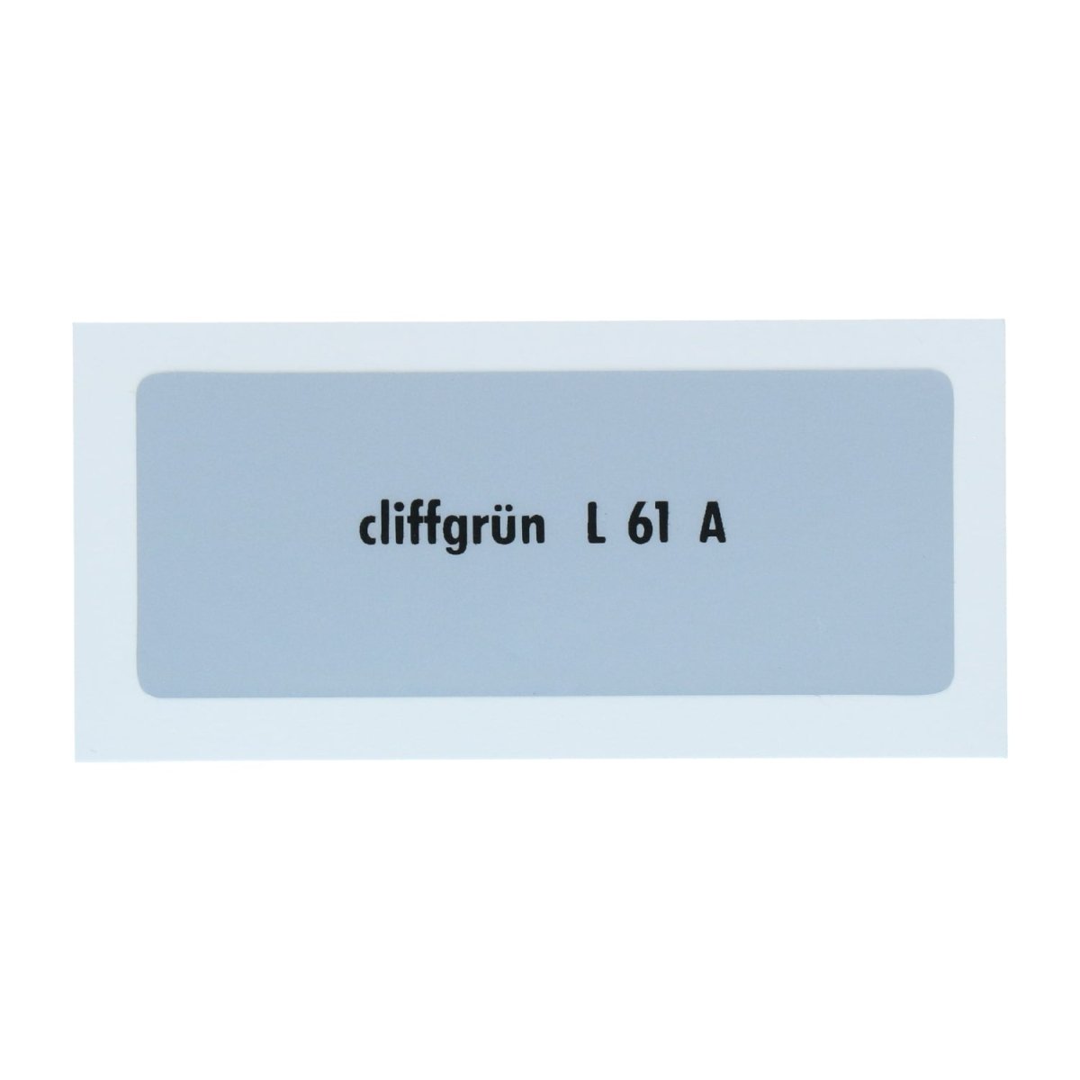 Kleurcode sticker L61A - cliffgrün – VW T1 Bus, T2 Bus, Kever, KG, T3 Bus, Type 3, Type 181
