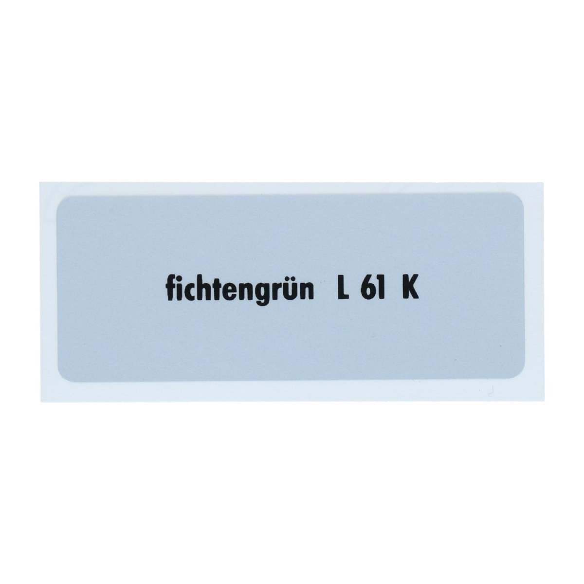 Kleurcode sticker L61K - fichtengrün – VW T1 Bus, T2 Bus, Kever, KG, T3 Bus, Type 3, Type 181