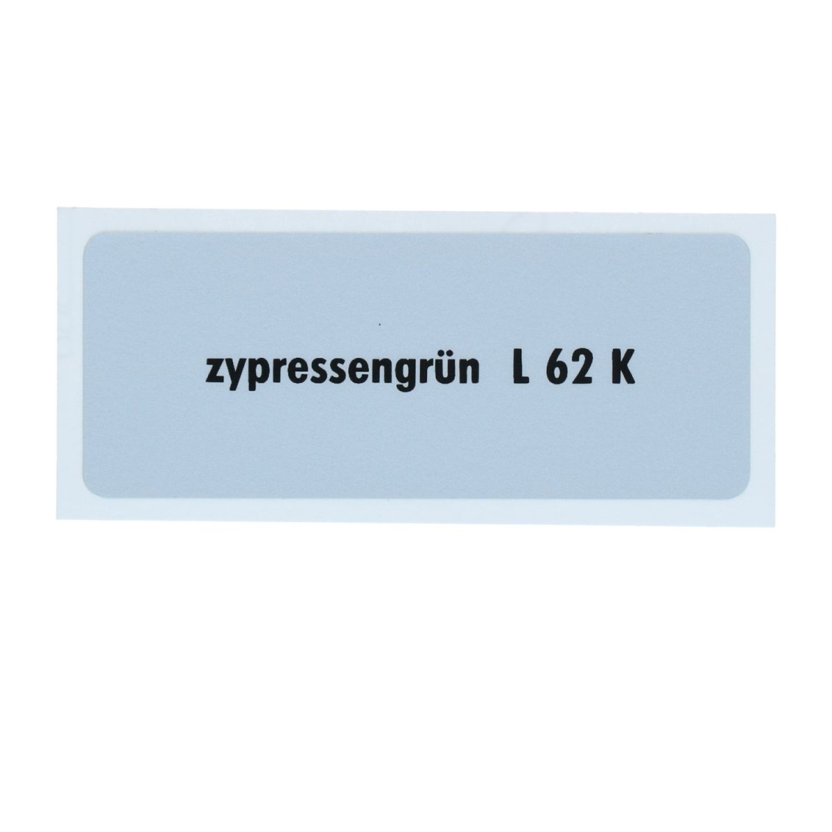 Kleurcode sticker L62K - zypressengrün – VW T1 Bus, T2 Bus, Kever, KG, T3 Bus, Type 3, Type 181