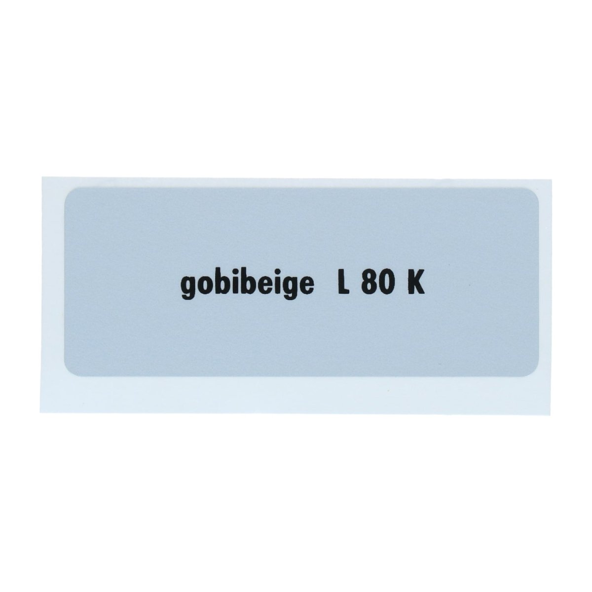 Kleurcode sticker L80K - gobibeige voor VW T1 Bus, T2 Bus, Kever en Karmann Ghia - VintageDub