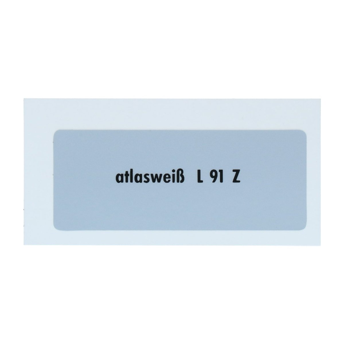 Kleurcode sticker L91Z - atlasweiß – VW T1 Bus, T2 Bus, Kever, KG, T3 Bus, Type 3, Type 181