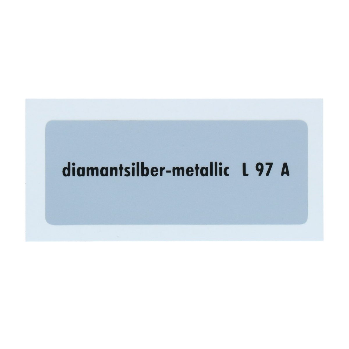 Kleurcode sticker L97A - diamantsilber-metallic – VW T1 Bus, T2 Bus, Kever, KG, T3 Bus, Type 3, Type 181