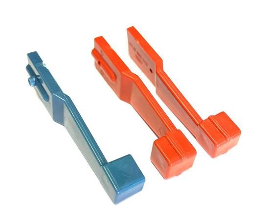 VW T2 Bus | Heater lever, 1 blue and 2 red, ABS plastic, 8/1972-7/1979