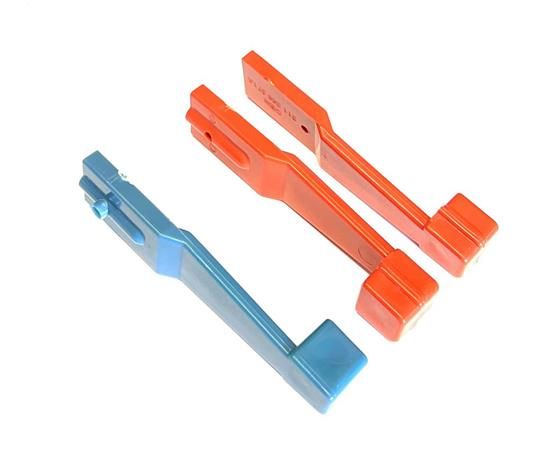 VW T2 Bus | Heater lever, 1 blue and 2 red, ABS plastic, 8/1972-7/1979