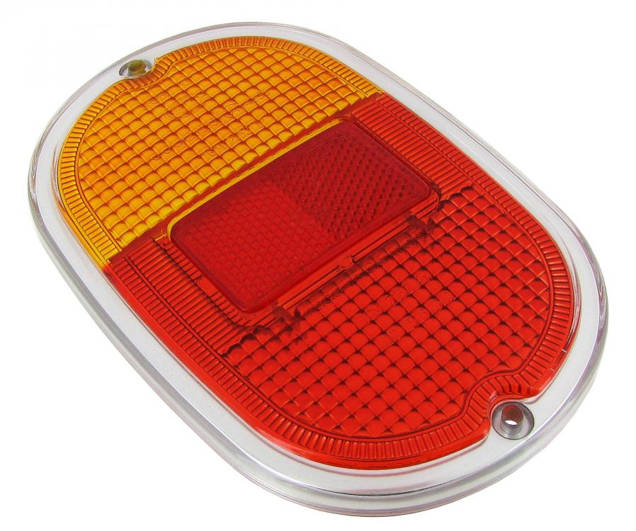 VW T2 Bus, Type 181 | Hella tail light lens European amber and red, quality A (each) | Bus 08/61 - 07/71, Type 181 civilian | 211945241D