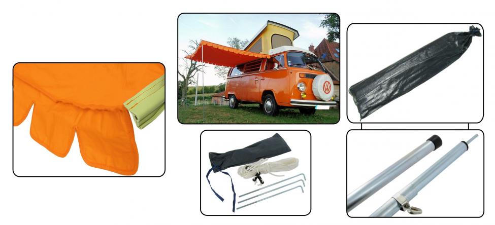 VW T2 Bus | Vintage zonneluifel oranje, t/m 07/79