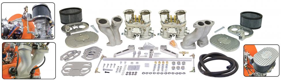 VW Kever / Karmann Ghia / VW Kübel / VW T2 Bus | Dubbele Carburateur set EMPI Ultra HPMX 40