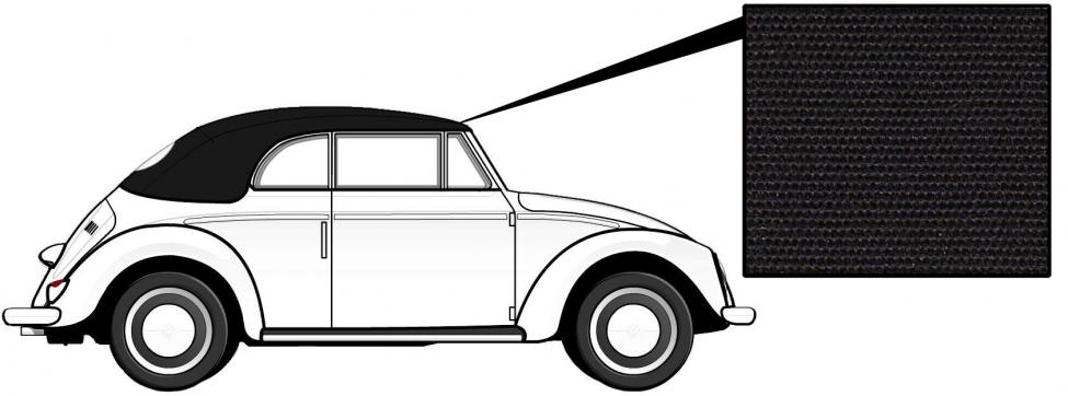 VW Kever | Cabriolet kap canvas zwart