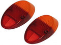 VW Beetle | Hella tail light lens European amber/red, quality A (per pair) | Beetle: all models 08/61 - 07/67, VW1200 08/67 - 07/73 | 111945241K
