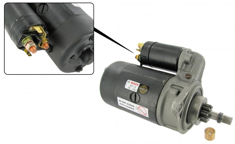 VW Kever / Karmann Ghia / VW T1 Bus / VW Type 3 | Startmotor 6V professioneel gereviseerd (tandwiel Ø 29 mm)