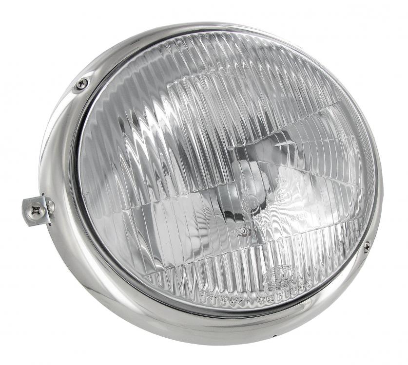 VW T1 Bus | Duplo headlight unit with stainless steel ring, left | Bus 05/60* - 07/67 LHD | 211941039