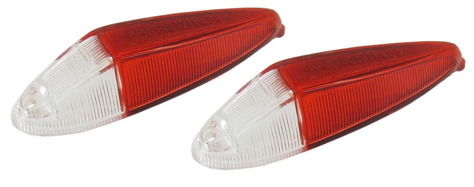VW Type 3 | Hella parking light lens clear/red (per pair) | Type 3 | 311949109