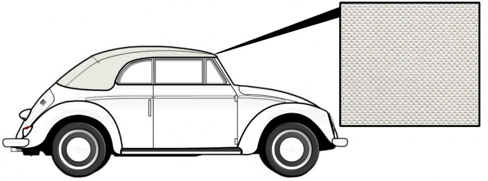 VW Kever | TMI Cabriolet kap vinyl wit | Kever 08/72 en later (1303) | 151871035L