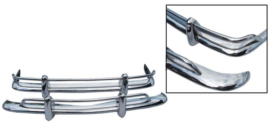Karmann Ghia | Bumpers export, gepolijst RVS, 08/55 - 07/67