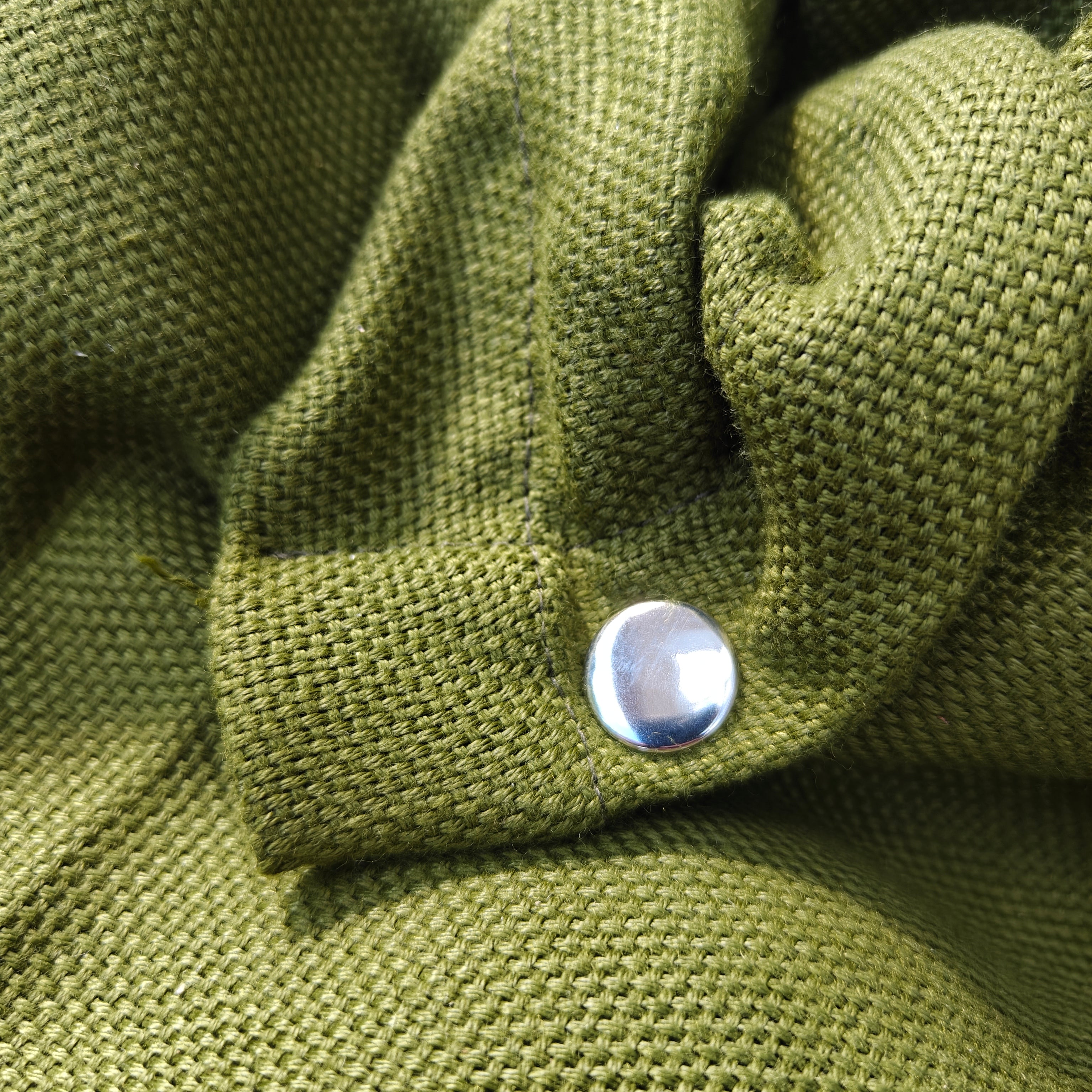 VW T2 Bus | Front cab curtain with snaps, green, Westfalia, 8/1967-7/1979