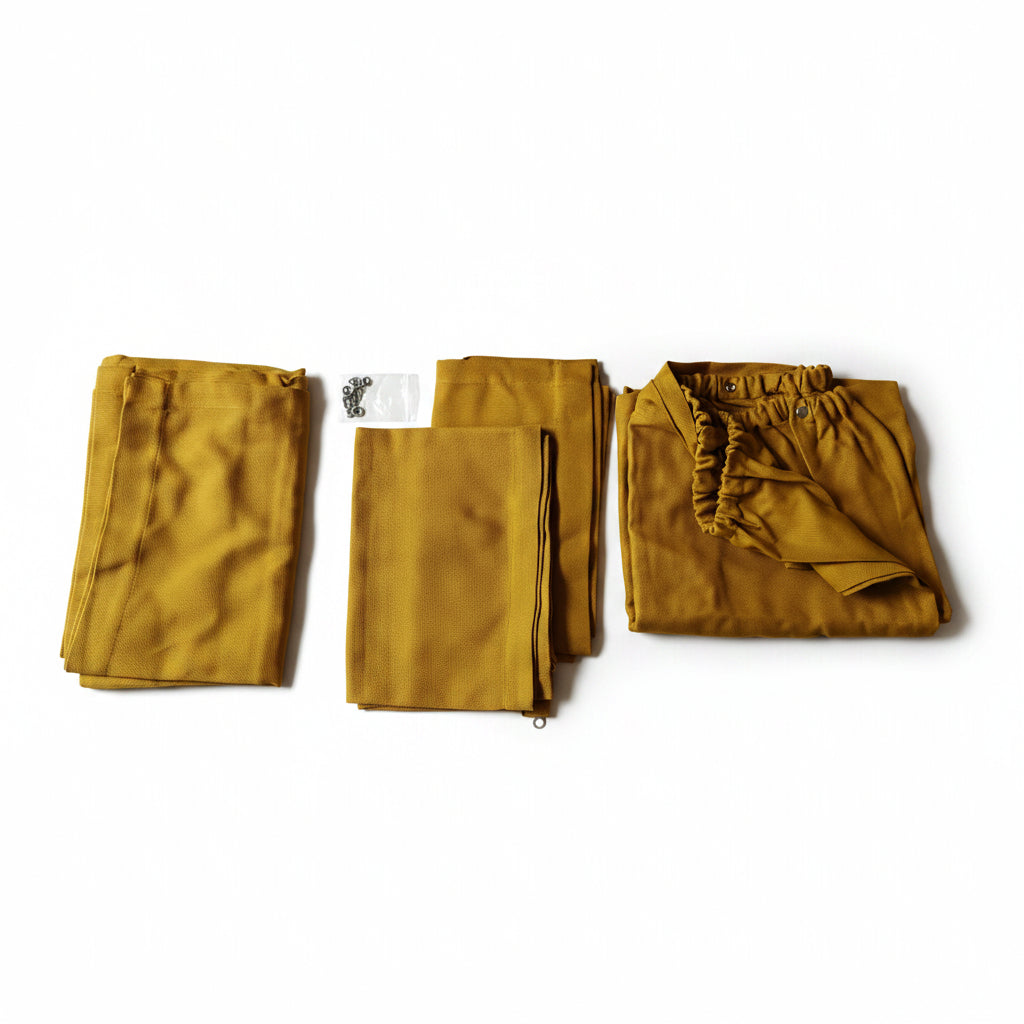 VW T2 Bus Curtains set, yellow, 10 pieces, Westfalia, 8/1967-7/1979