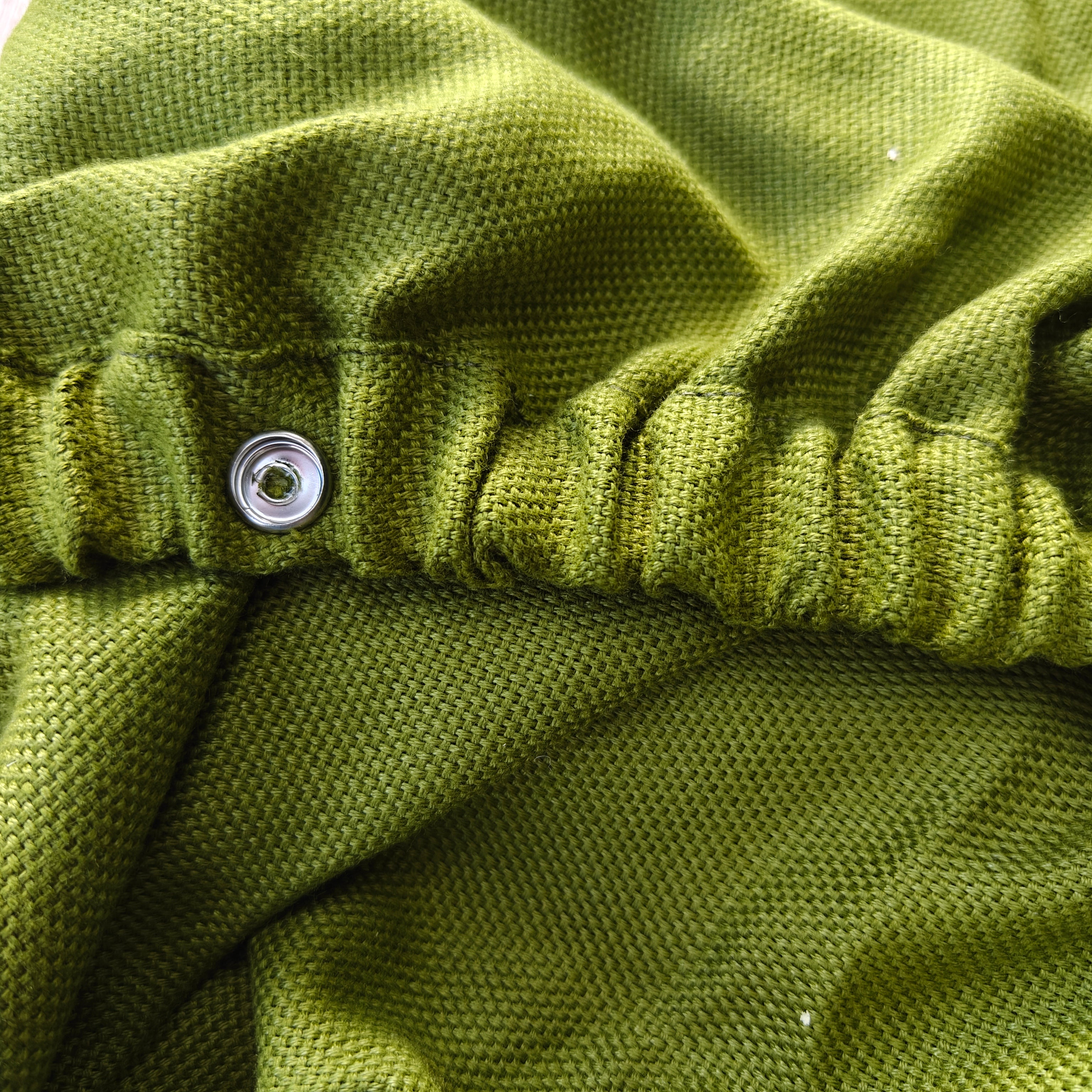 VW T2 Bus | Front cab curtain with snaps, green, Westfalia, 8/1967-7/1979