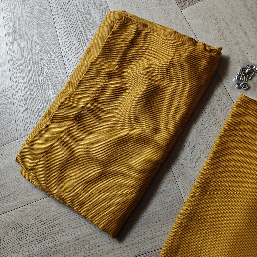 VW T2 Bus Curtains set, yellow, 10 pieces, Westfalia, 8/1967-7/1979