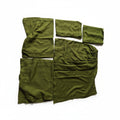 VW T2 Bus | Curtains set, green, 10 pieces, Westfalia, 8/1967-7/1979