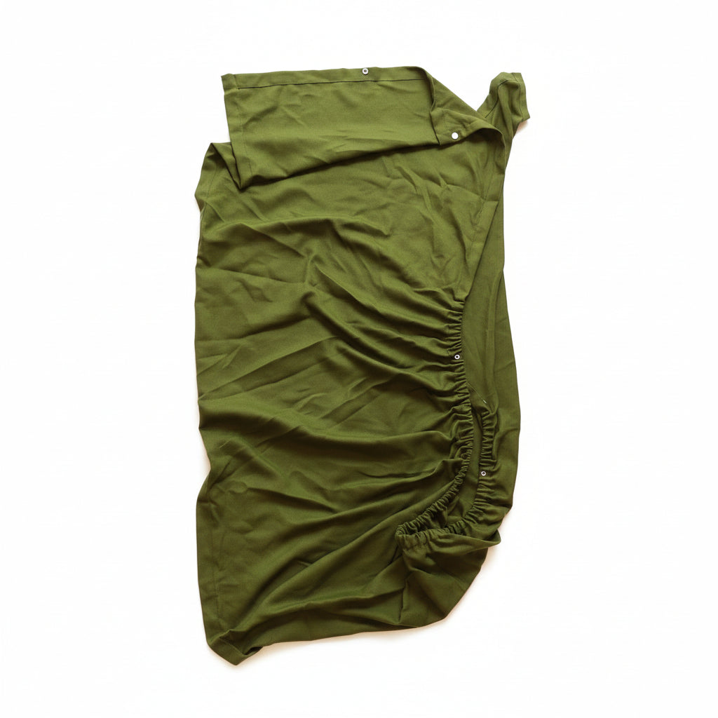 VW T2 Bus | Front cab curtain with snaps, green, Westfalia, 8/1967-7/1979