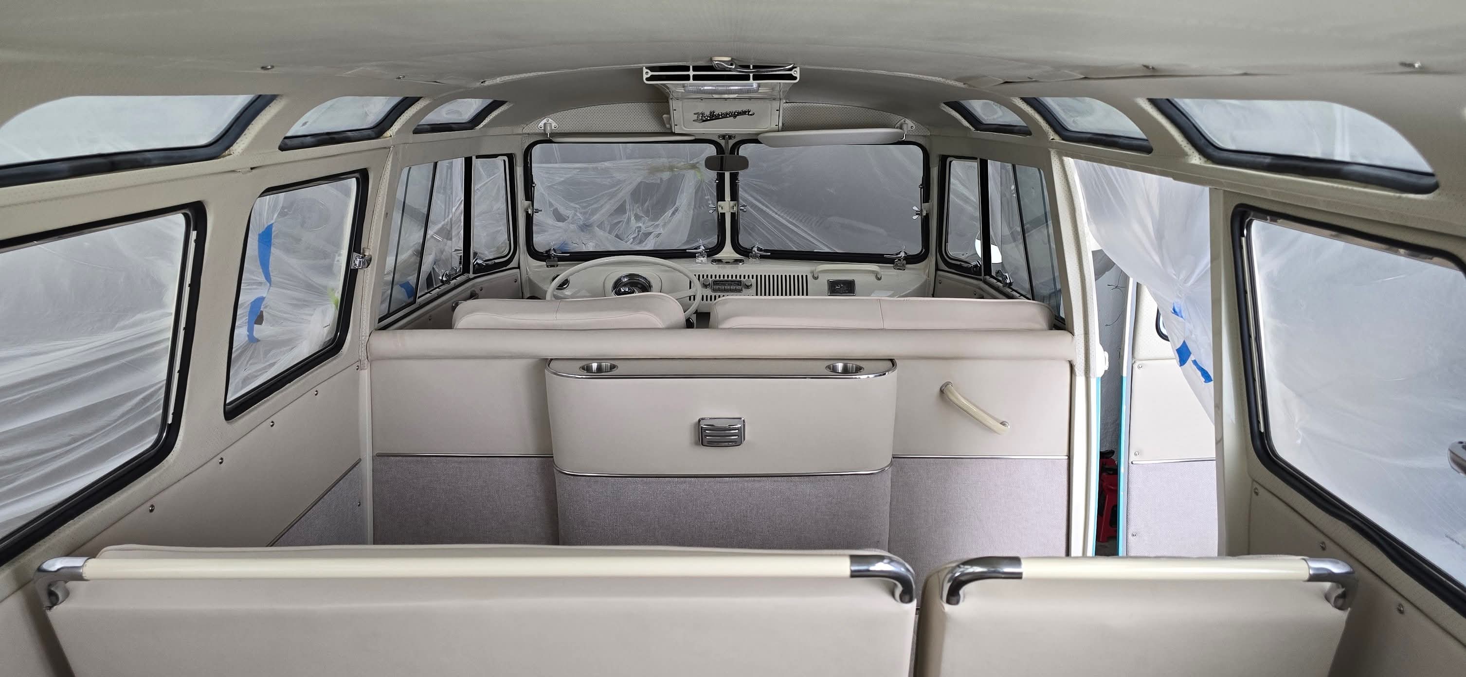 VW T1 Bus | Center bench seat handle - 3-seater (set) Ivory | 211 833 801/802 (2x) - 221 833 811/815